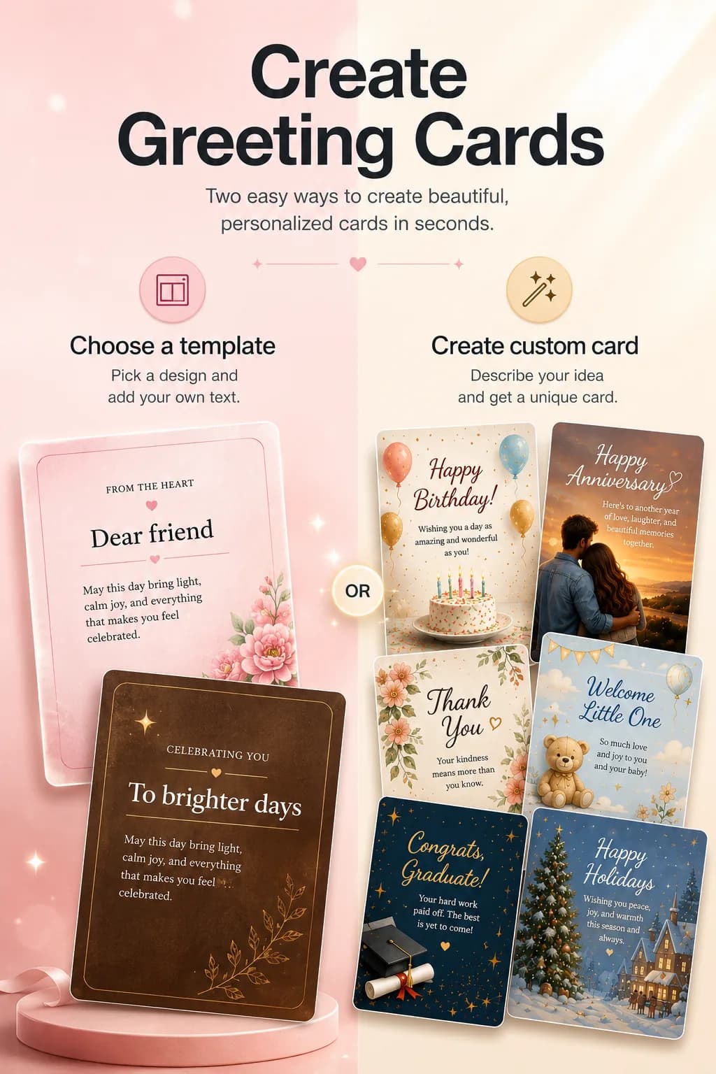 Festivo AI greeting card examples